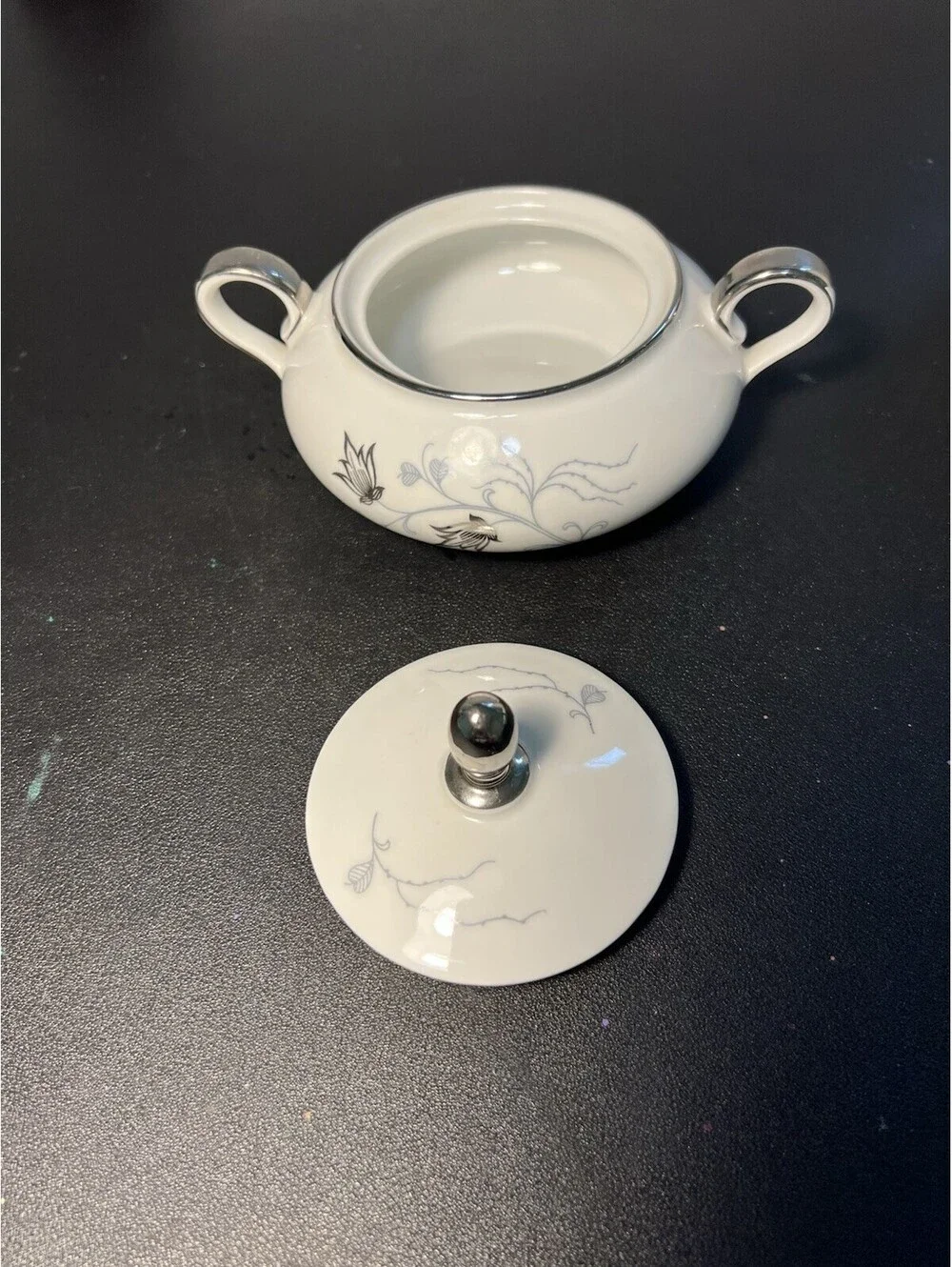 Eschenbach Bavaria 1960s Creamer And Sugar Bowl Silver Arbor Baronet China